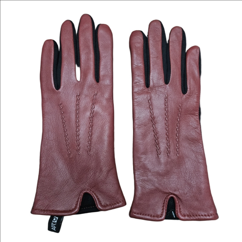 Apt. 9 Women's Burgundy Leather Gloves